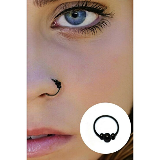 Begonia Accessories, 925 Ayar Gümüş, 3 Top Boncuklu Hızma - Gümüş - Siyah Hızma Fiyatı