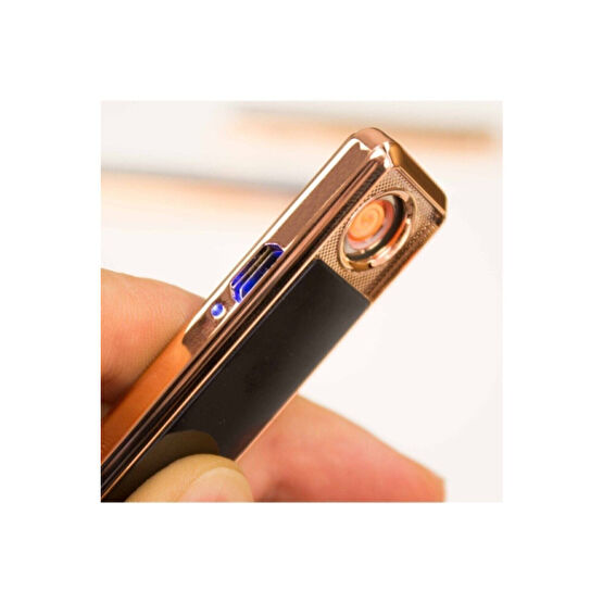 Belnido Siyah-mavi-gold Alevsiz Şarjlı Usb Kızaklı Çakmak Çakmak Fiyatı