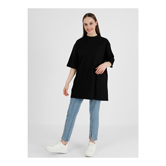 Benin Kopya - Oversize Kalıp T-shirt - Siyah - L Beden