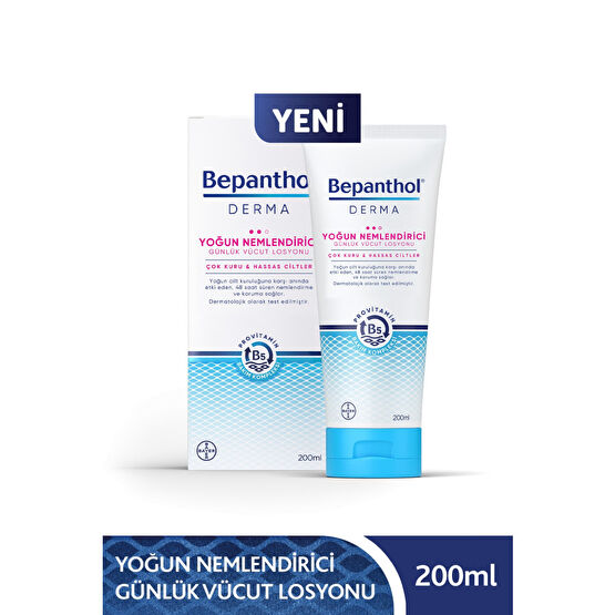 Bepanthol Derma Yoğun Nemlendirici Günlük Vücut Losyonu 200 ml  Çok Kuru ve Hassas Ciltler