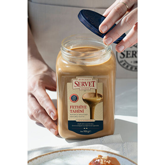 BERCEKIZ SERVET ŞEKERLEME Taze Üretilmiş Çifte Kavrulmuş Fethiye Tahini - 950 gr - Yerli Susam Tahin Pekmez ve Helva Fiyatı