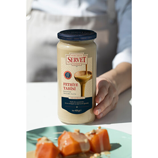 BERCEKIZ SERVET ŞEKERLEME Taze Üretilmiş Tek Kavrulmuş Fethiye Tahini - 450 gr - Yerli Susam Tahin Pekmez ve Helva Fiyatı