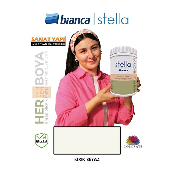Bianca Stella Su Bazlı Akrilik Boya Kırık Beyaz 500 ml Beden