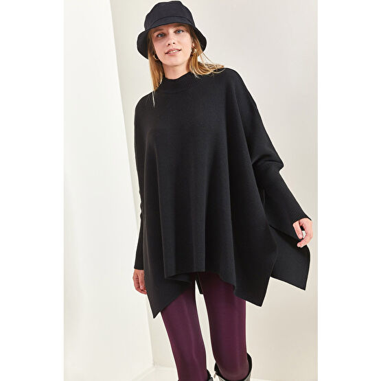 Bianco Lucci Kadın Basic Kolları Lastikli Oversize Panço Panço Fiyatı