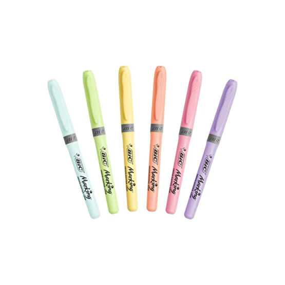 Bic Kalem Tipi Fosforlu Kalem Pastel Renk 6lı