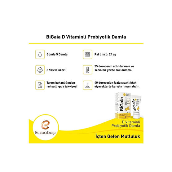 Bigaia Probiyotik Ve D Vitaminli Damla 10 ml