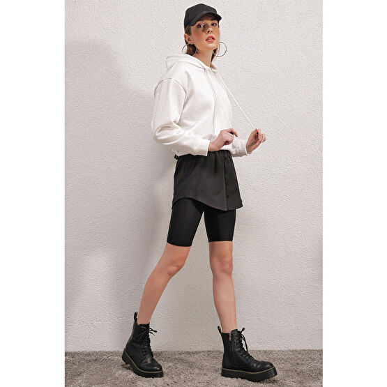 Bigdart 1888 Sweatshirt Kazak Altı Gömlek Etek - Siyah 38 Beden Etek Fiyatı