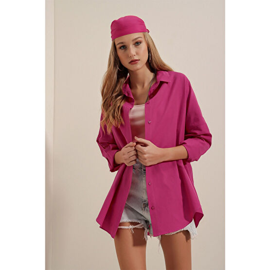 Bigdart 3900 Oversize Uzun Basic Gömlek 36 Beden