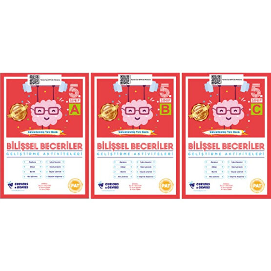 Bilişsel Beceriler Geliştirme Aktiviteleri 5. Sınıf Seti (A-B-C) 3 Kitap Güncellenmiş Yeni Baskı Zeka Geliştirici Kitaplar Fiyatı