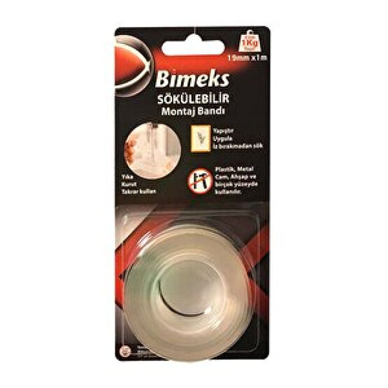 Bimeks Sökülebilir Montaj Bandı 19mmx1m Bant Fiyatı