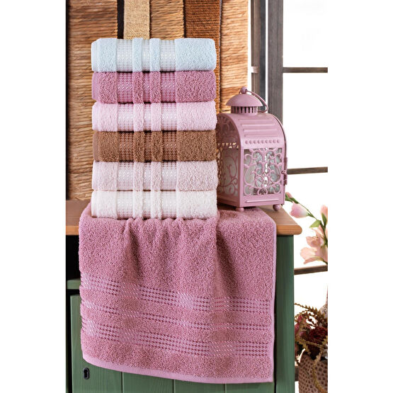 BİNNUR HOME Stars 50x90 Cm 6 Lı Antibakteriyel El Ve Yüz Havlusu | Pamuklu Banyo Havlusu Fiyatı