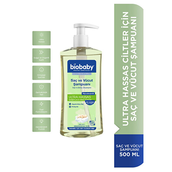 Biobaby Ultra Hassas Saç Ve Vücut Şampuanı 500 ml Prebiyotik Allman Papatyası - Organik İçerik Bebek Şampuanı Fiyatı