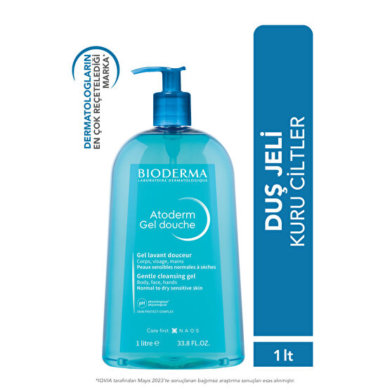 Bioderma Atoderm Shower Gel Aile Boyu Kuru Ciltler Için Nemlendirici Duş Jeli Bebek Çocuk Yetişkin 1 Lt