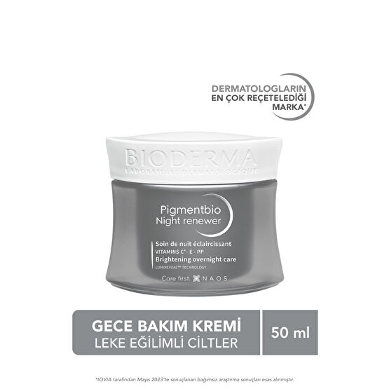 Bioderma Pigmentbio Night Renewer Koyu Leke Karşıtı Cilt Tonu Eşitleyici C Ve E Vitamini Gece Kremi 50 ml