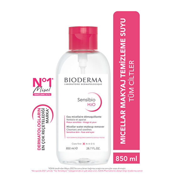 Bioderma Sensibio H2o Micellar Makyaj Temizleme Suyu 850 ml Büyük Boy Hassas Ve Normal Ciltler Makyaj Temizleyicileri Fiyatı