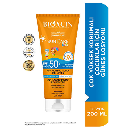 Bioxcin Sun Care Çok Çok Yüksek Korumalı Çocuk Güneş Kremi 50 Spf - % 100 Botanik Aktif 200 ml