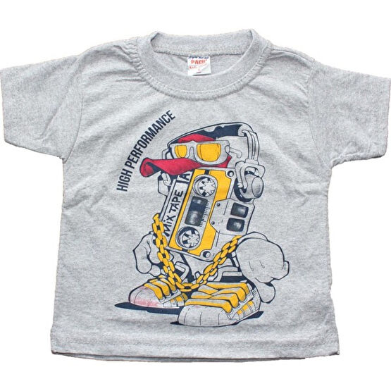 Biricik's Robot Baskılı Erkek Bebek Tshirt Bebek T-shirt Fiyatı