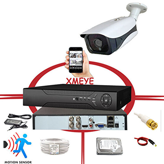 Bises 1 Kameralı Hareket Algılayan 5 MP Lens 36 IR LED Metal Kasa Güvenlik Kamerası Seti Bs536 Güvenlik Kameraları Fiyatı