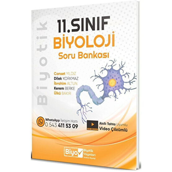 Biyotik Yayınları 11. Sınıf Biyoloji Soru Bankası Ders Sınav Kitapları Fiyatı