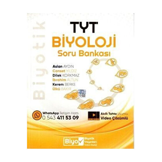 Biyotik Yayınları Biyotik Tyt Biyoloji Soru Bankası 2023-2024 Ders Sınav Kitapları Fiyatı