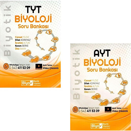 Biyotik Yayınları TYT - AYT Biyoloji Soru Bankası Seti Yeni Ders Sınav Kitapları Fiyatı