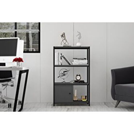 BK Concept Raflı Üç Katlı Dolaplı Metal Kitaplık Antrasit 69 Cm Mtl-ktp-1040-a Kitaplık Fiyatı