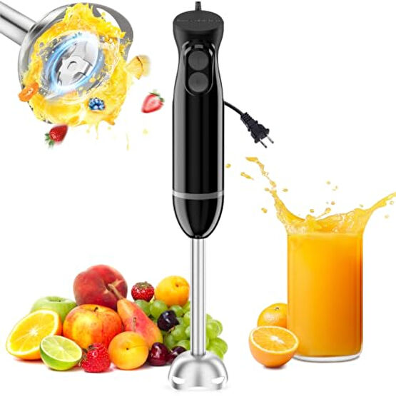 Bonsenkitchen Hand Blender, Immersion Blender with 2 Mixing Speed, Electric Handheld Blender Portable Stick Mixer with Stainless Steel Blades for Soup, Smoothie, Puree, Baby Food Mutfak Robotları Fiyatı