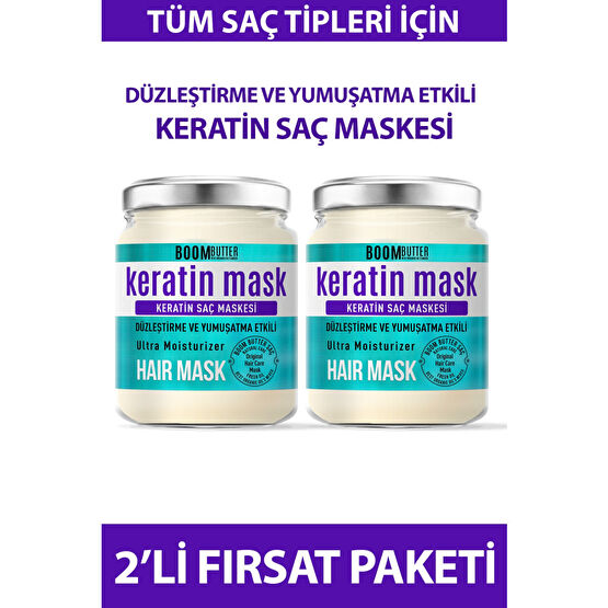 BOOM BUTTER Keratin Saç Maskesi İkili Paket Saç Bakım Maskeleri & Serumlar & Spreyler Fiyatı