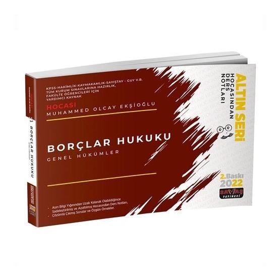 Borçlar Hukuku Genel Hükümler Hocasından Ders Notları 2022 Savaş Yayınevi