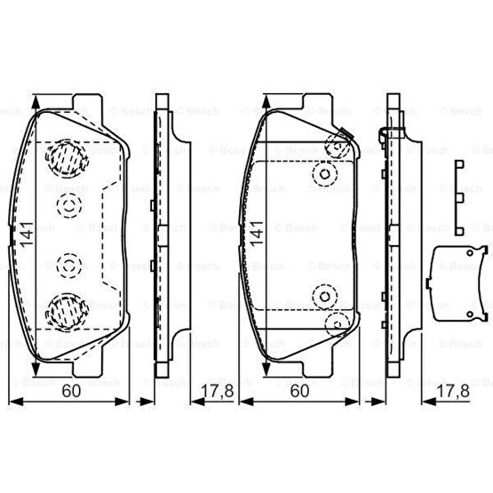 Bosch Ön Disk Balata 141x60x17.8 MM - WVA 24915 - 0 986 495 337 Frenler Fiyatı