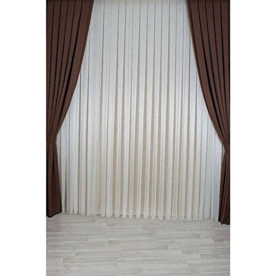Brillant Beyaz Pırlanta Tül Perde 1/3 Sık Pile 280 x 260 Beden
