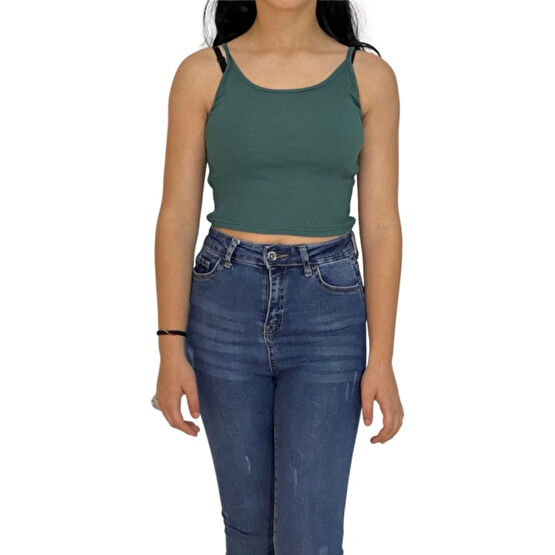 Brusq Fitilli Crop Ince Askılı Bayan Atlet Fiyatı