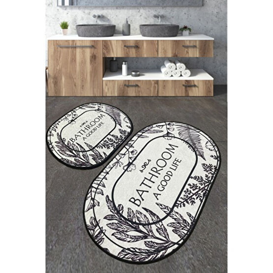 Buena Banyo Halısı Djt 2 Li Set Yıkanabilir - 1 - Antrasit - Gri Klozet Takımı Fiyatı