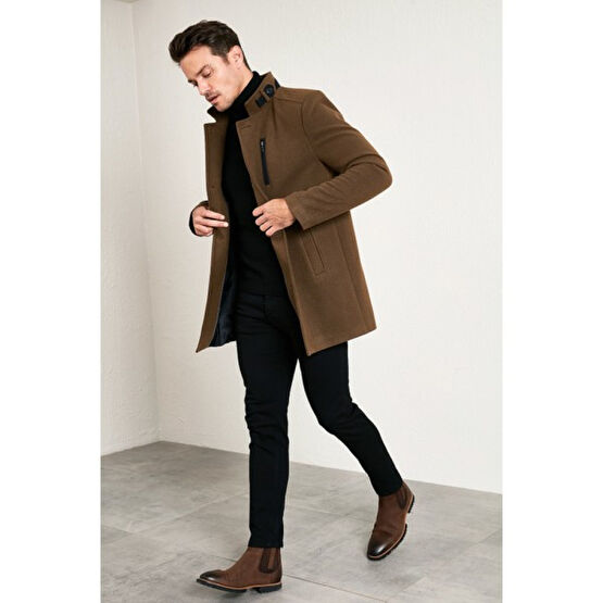 Buratti Slim Fit Pamuklu Kaşe Kaban Erkek Kaban 5840099 Erkek Mont Fiyatı