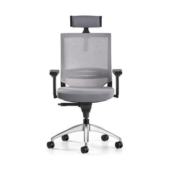 Bürotime Cozy Başlıklı Sabit T Kol Alüminyum Ayak Gri Antrasit Çalışma Koltuğu