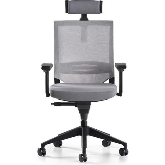 Bürotime Cozy Başlıklı Sabit T Kol Alüminyum Ayak Gri Antrasit Çalışma Koltuğu