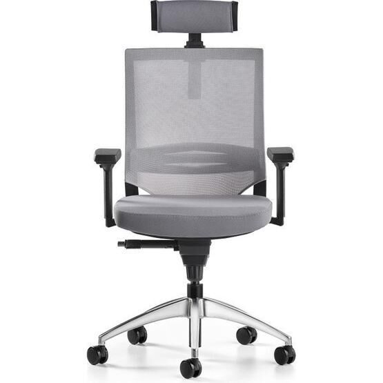 Bürotime Cozy Başlıklı Sabit T Kol Alüminyum Ayak Gri Antrasit Çalışma Koltuğu