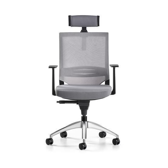 Bürotime Cozy Başlıklı Sabit T Kol Alüminyum Ayak Gri Antrasit Çalışma Koltuğu