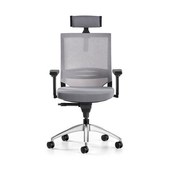 Bürotime Cozy Başlıklı Sabit T Kol Alüminyum Ayak Gri Antrasit Çalışma Koltuğu