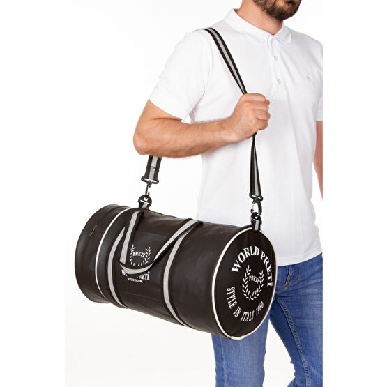 Butik Sporcu Çantası Siyah Silindir Omuz Askılı Fitness Sp Standart Beden Unisex Spor Çantası Fiyatı
