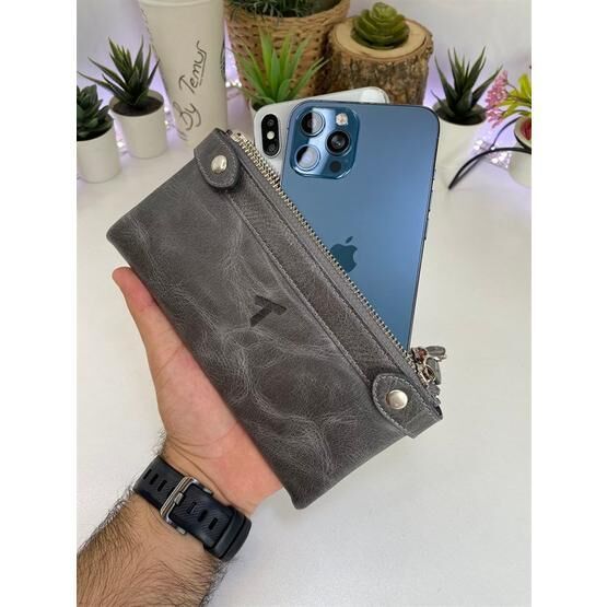 Bytemur Anthony Gri Çift Telefon Bölmeli Cüzdan