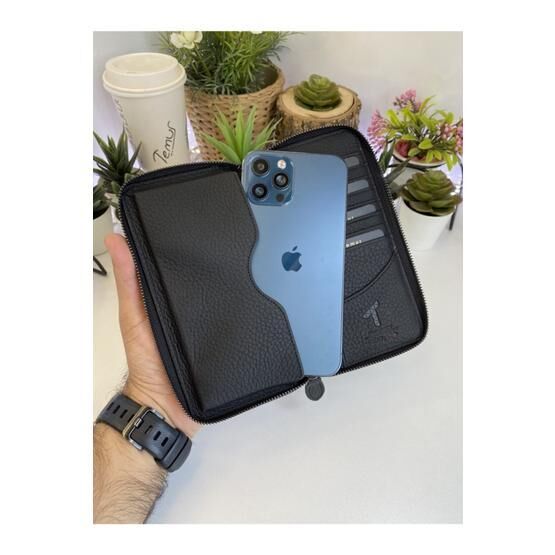 Bytemur Teddy Black Telefon Bölmeli Cüzdan