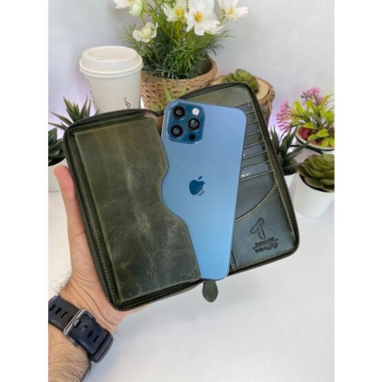 Bytemur Teddy Haki Telefon Bölmeli Cüzdan