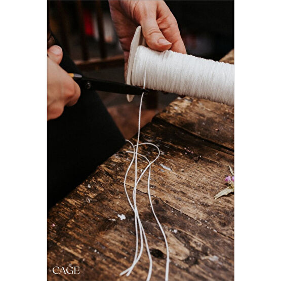 Cageartstudio Mumlanmış Mum Fitili 10 m Mum Yapım Malzemesi Candle Wick Dekoratif Mum Fiyatı