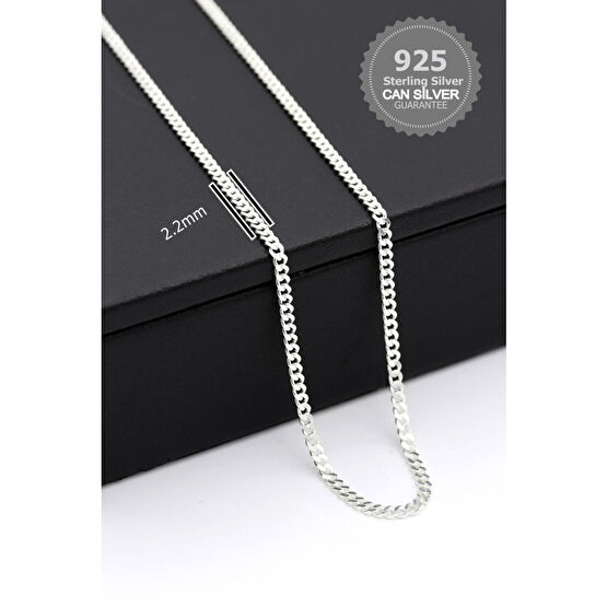 CAN SİLVER 925 Ayar Gümüş 2.2 Mm Gurmet Erkek Kolye 55 cm Beden Gümüş Kolye Fiyatı