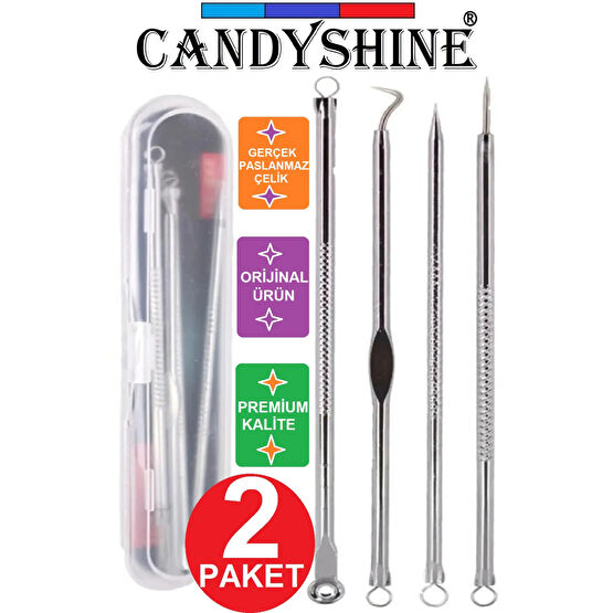 CandyShine Akne-siyah Nokta Temizleyici 4lü Set Paslanmaz Çelik Komedon Cilt & Yüz Temizleme Cihazları Fiyatı