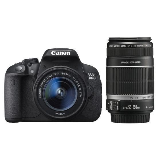 En Ucuz Canon EOS 700D 18 55mm IS STM 55 250mm IS II Lens DSLR Foto raf Makinesi