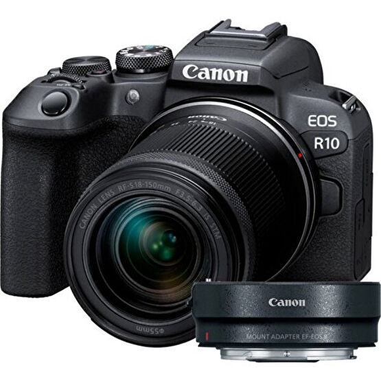 Canon EOS R10 + 18-150mm Lens + Mount Adaptörlü Aynasız Fotoğraf Makinesi (Canon Eurasia Garantili) Dijital Fotoğraf Makineleri Fiyatı