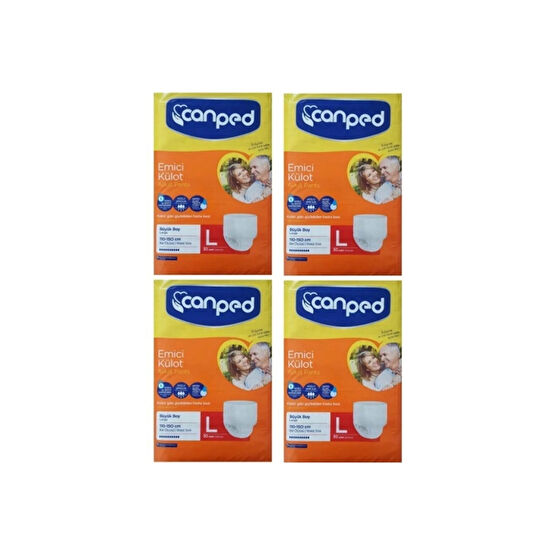Canped Emici Külot Hasta Bezi Büyük Boy (l) 30lu 4 Paket 120 Adet L Beden