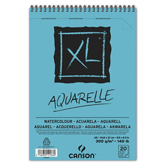 Canson Can Xl Aquarelle A5 Üstten Spiralli 20 Sayfa Sulu Boya Bloğu C400082843 Sanatsal Malzemeler Fiyatı